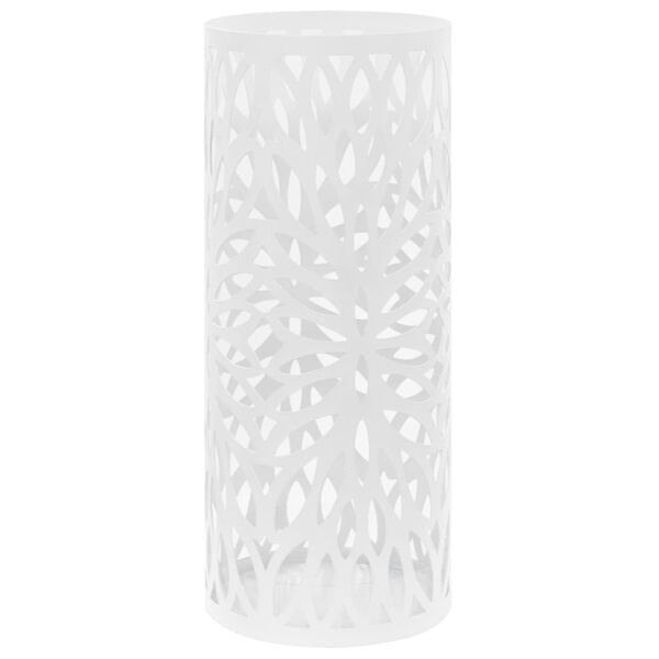 Stalowy stojak na parasole w liście biały 20x48,5 cm - 59% taniej