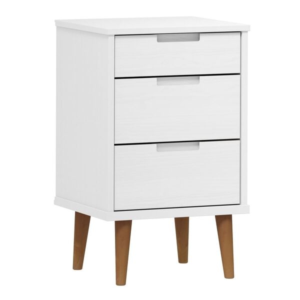 Szafka nocna MOLDE 40x35x65 cm biała - 72% taniej