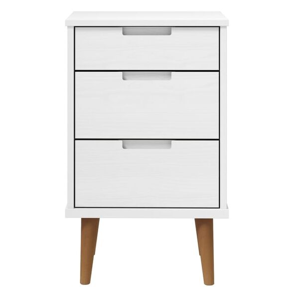 Szafka nocna MOLDE 40x35x65 cm biała - 72% taniej