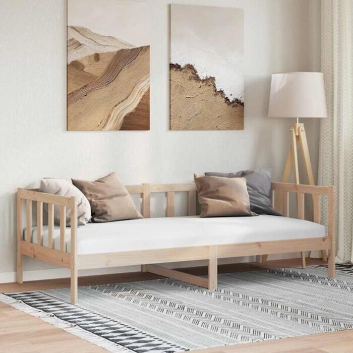 Sofa rozkładana 90x200 cm z litego drewna sosnowego - 75% taniej