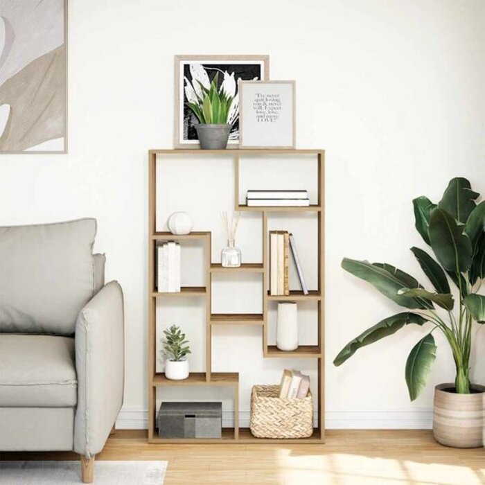 Nowoczesny regał na książki 72x120 cm dąb rzemieślniczy - 81% taniej