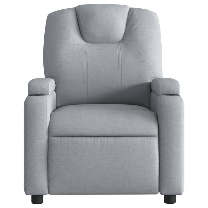 Vidaxl Fotel rozkładany z uchwytami na kubek jasnoszary 74x88 cm - 76% taniej