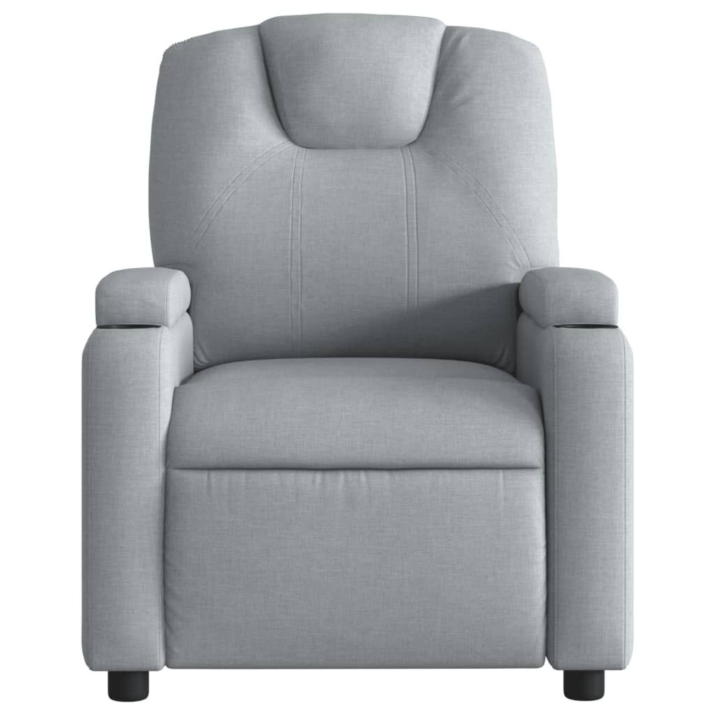 Vidaxl Fotel rozkładany z uchwytami na kubek jasnoszary 74x88 cm - 76% taniej
