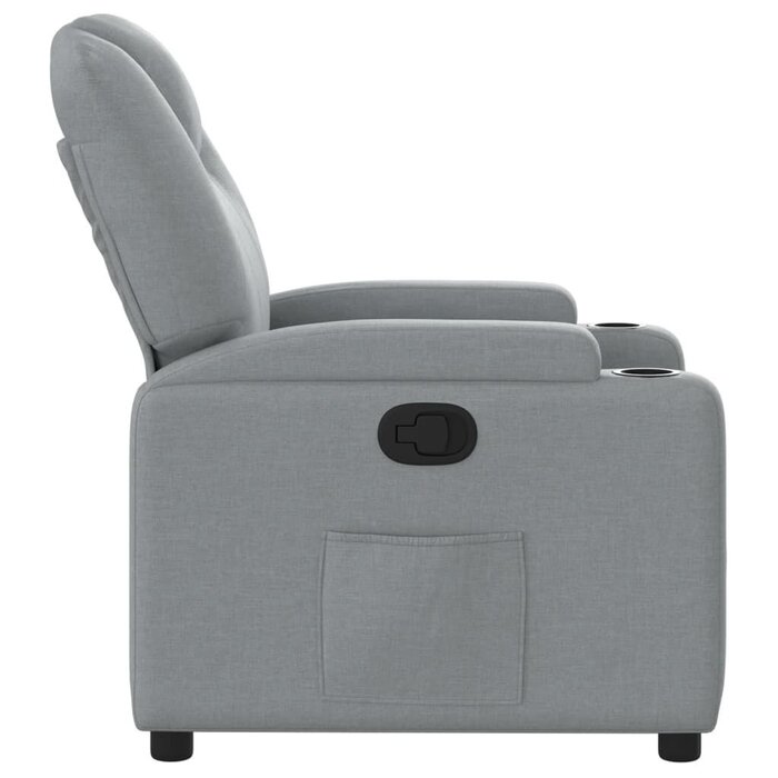 Vidaxl Fotel rozkładany z uchwytami na kubek jasnoszary 74x88 cm - 76% taniej