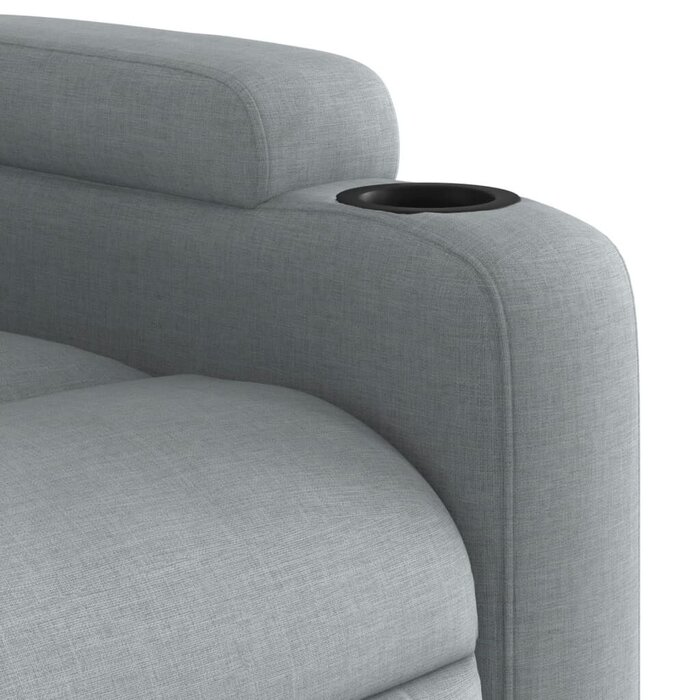 Vidaxl Fotel rozkładany z uchwytami na kubek jasnoszary 74x88 cm - 76% taniej