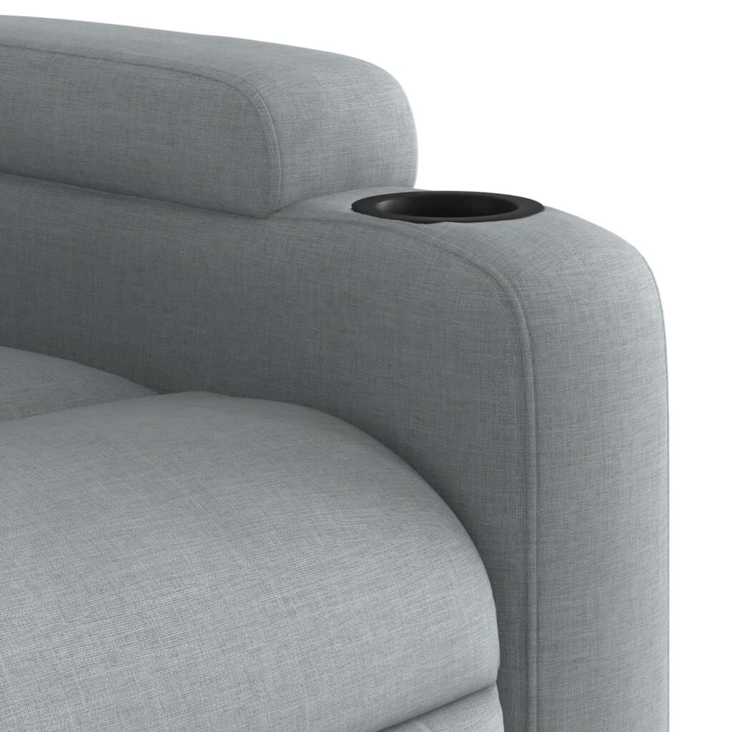 Vidaxl Fotel rozkładany z uchwytami na kubek jasnoszary 74x88 cm - 76% taniej