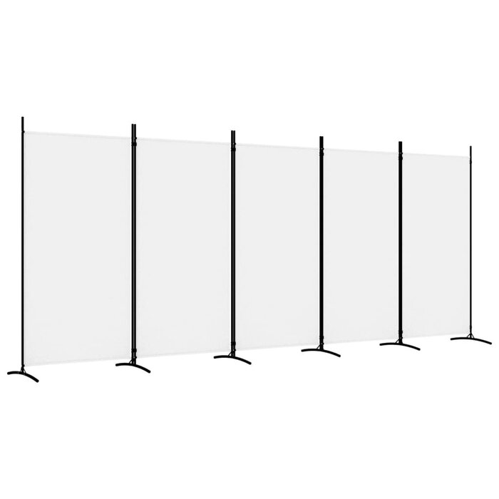 Parawan pokojowy 5-panelowy 433x180 cm biały - 64% taniej