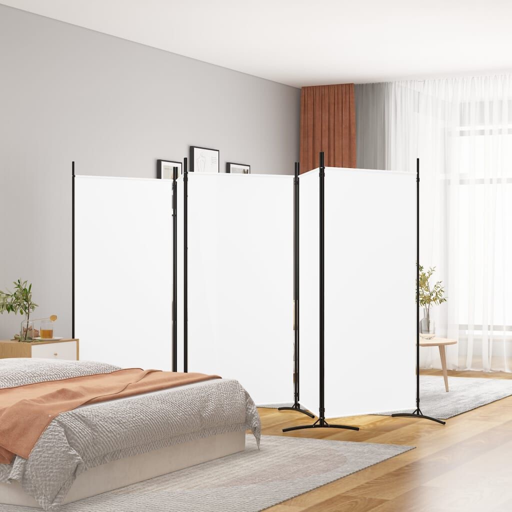 Parawan pokojowy 5-panelowy 433x180 cm biały - 64% taniej