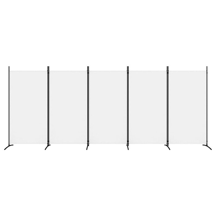 Parawan pokojowy 5-panelowy 433x180 cm biały - 64% taniej