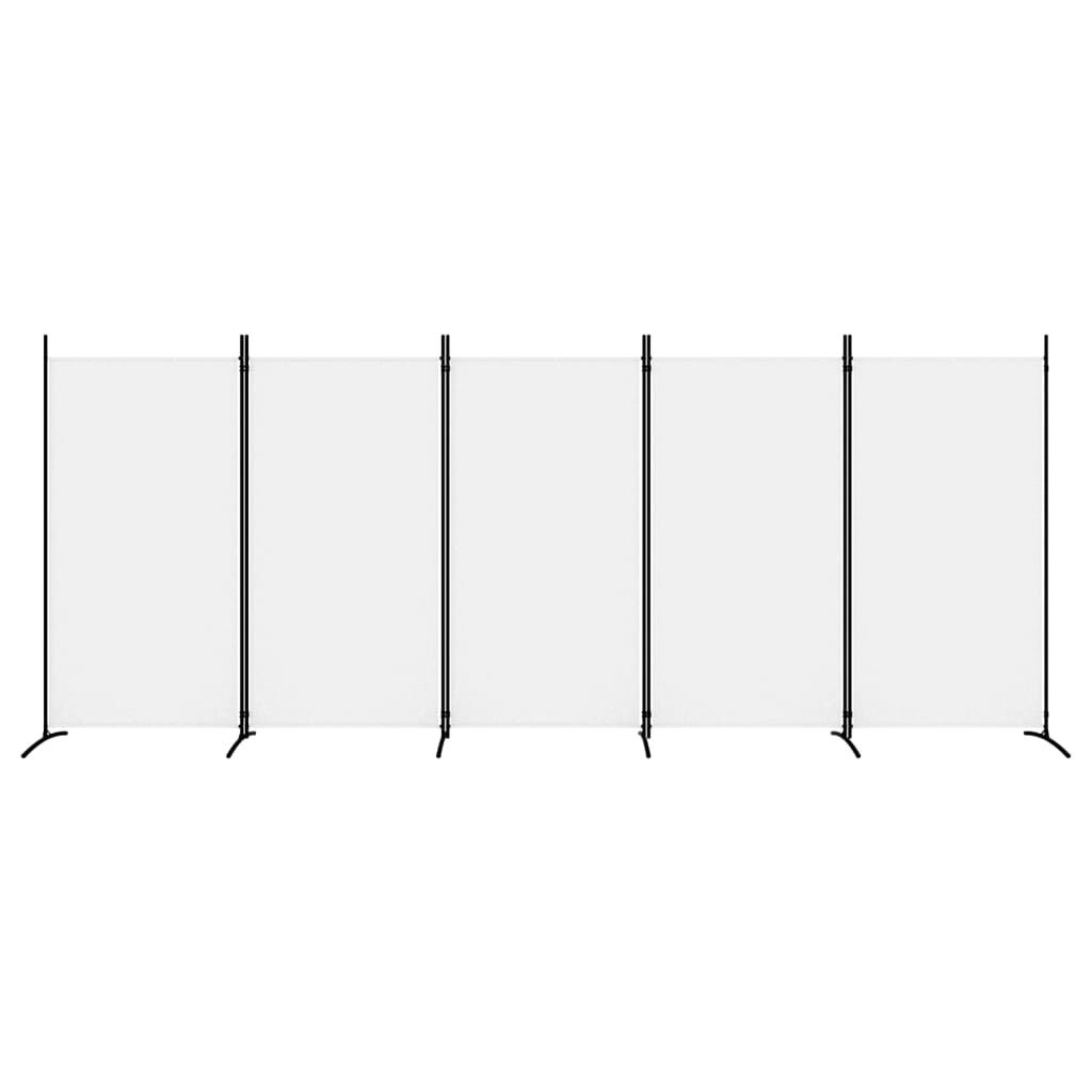 Parawan pokojowy 5-panelowy 433x180 cm biały - 64% taniej