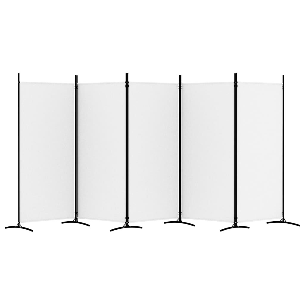 Parawan pokojowy 5-panelowy 433x180 cm biały - 64% taniej