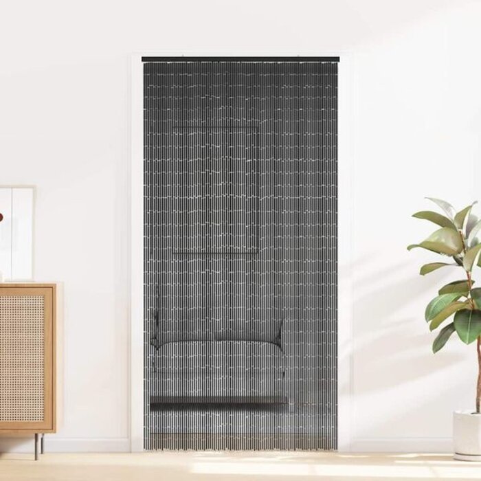 Bambusowa zasłona drzwiowa 90x220 cm ciemnoszara - 75% taniej