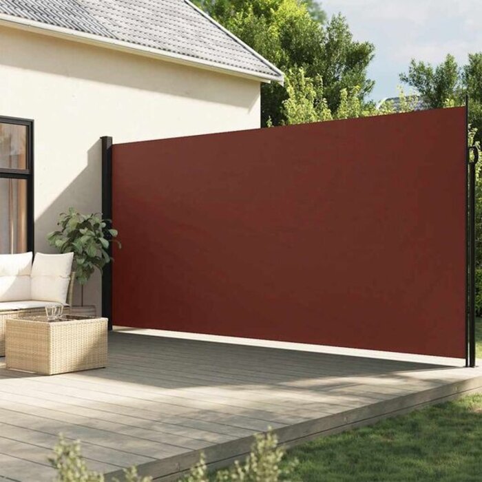 Rozsuwana osłona przeciwwiatrowa 220x500 cm, brązowa - 83% taniej
