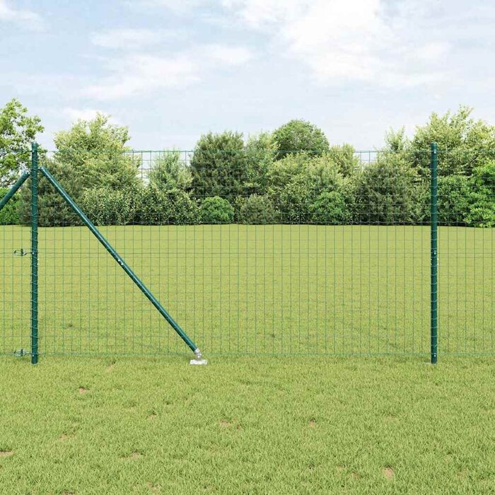Vidaxl Zestaw 7 słupków ogrodzeniowych stalowych 140 cm, zielone - 68% taniej