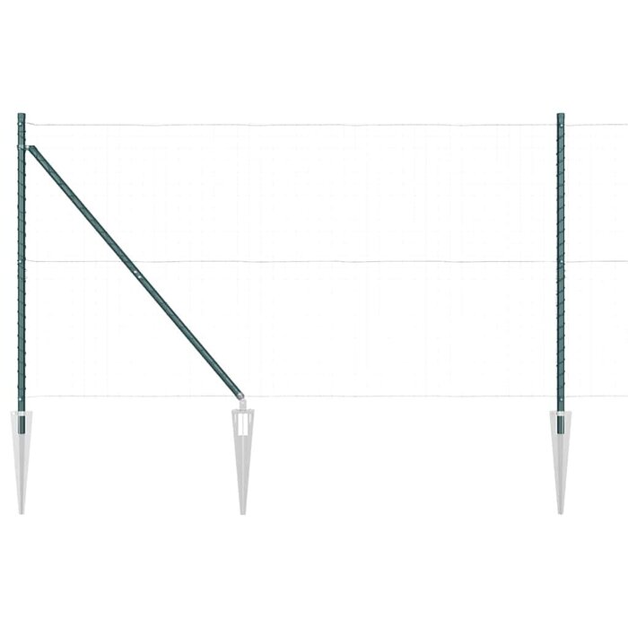Vidaxl Zestaw 7 słupków ogrodzeniowych stalowych 140 cm, zielone - 68% taniej