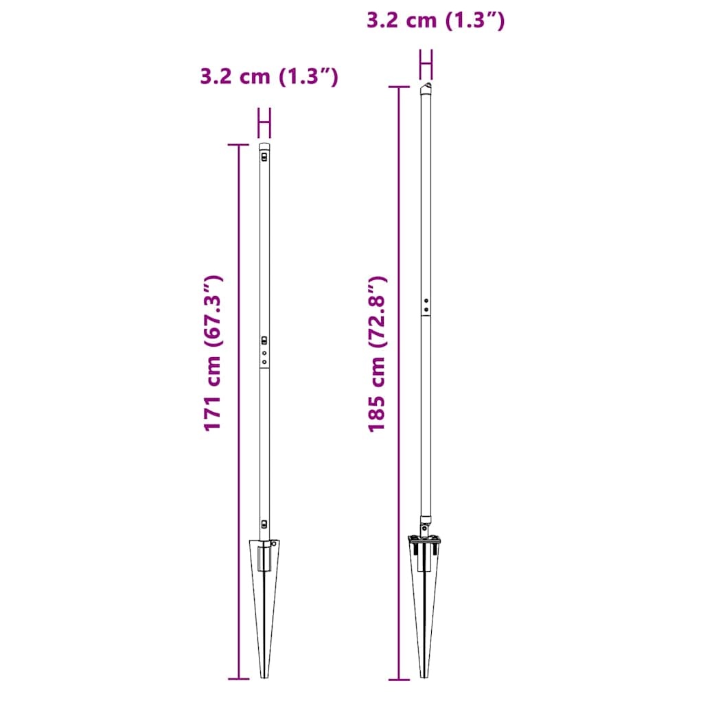 Vidaxl Zestaw 7 słupków ogrodzeniowych stalowych 140 cm, zielone - 68% taniej