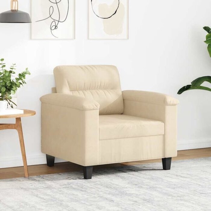 Vidaxl Kremowy fotel wypoczynkowy 60 cm - 70% taniej