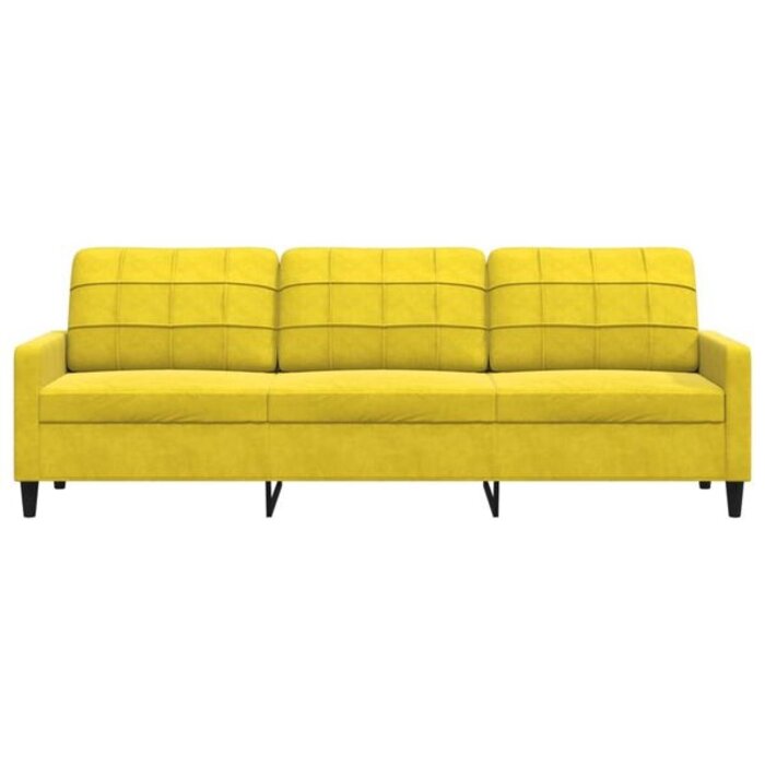 Vidaxl Żółta sofa trzyosobowa 210 cm - welurowa - 81% taniej