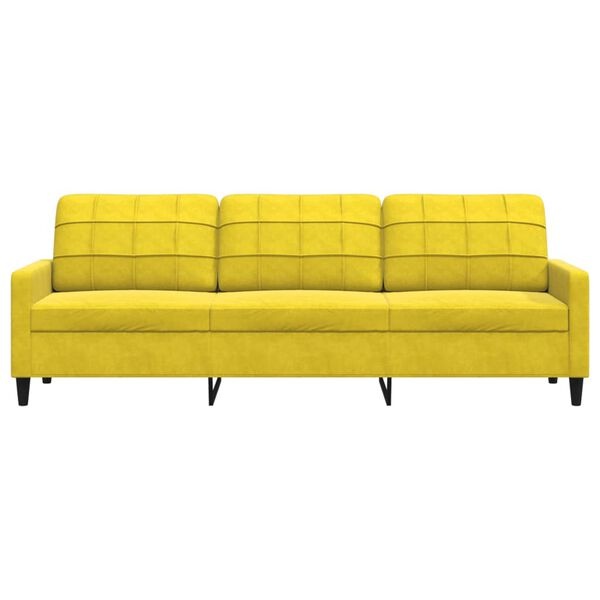 Vidaxl Żółta sofa trzyosobowa 210 cm - welurowa - 81% taniej