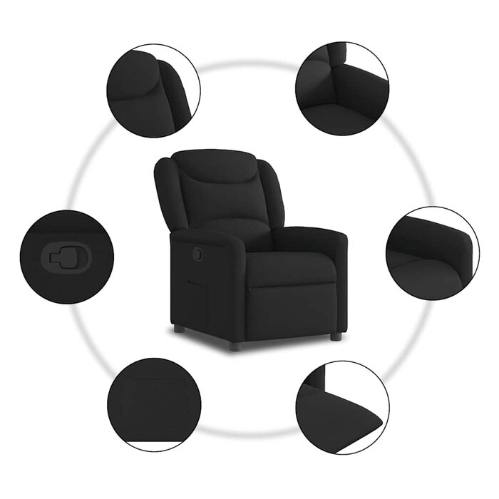 Vidaxl Czarny fotel rozkładany 78x95x100 cm - 75% taniej