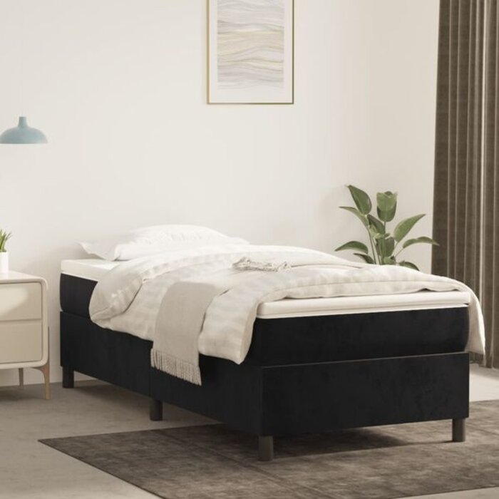 Vidaxl Aksamitna rama łóżka 90x190 cm czarna - 63% taniej