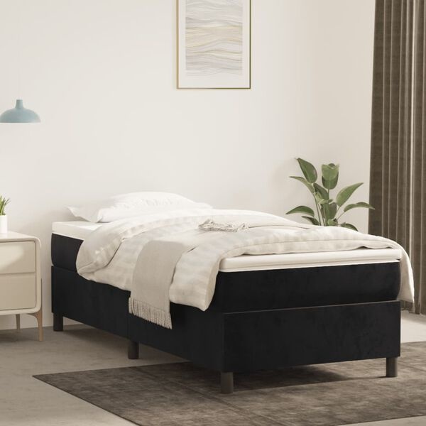Vidaxl Aksamitna rama łóżka 90x190 cm czarna - 63% taniej