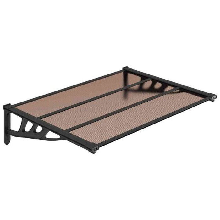 Vidaxl Zadaszenie nad drzwi 122x90 cm czarne - 55% taniej