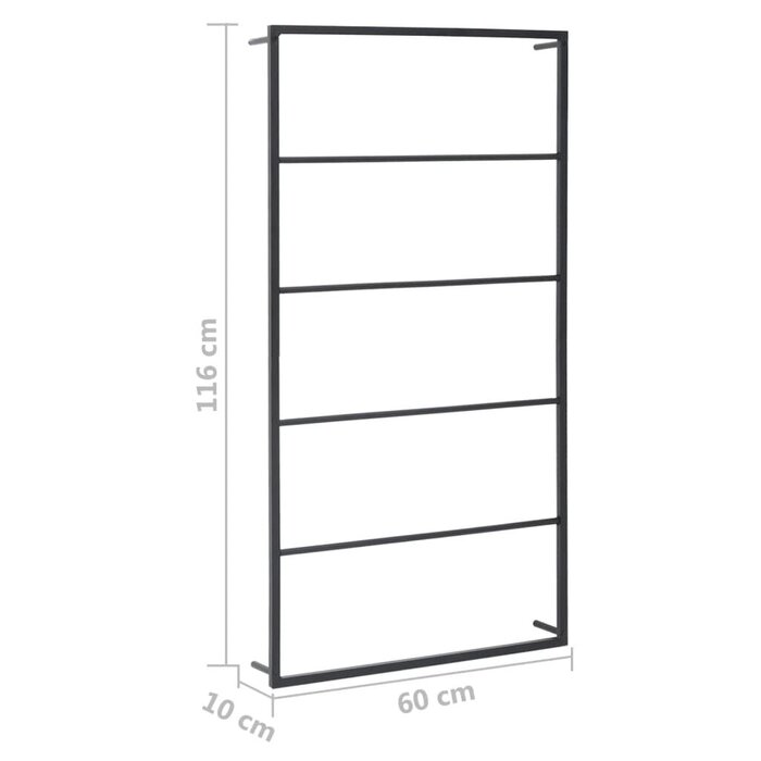 Vidaxl Stojak na ręczniki stalowy czarny 60x10x116 cm - 63% taniej