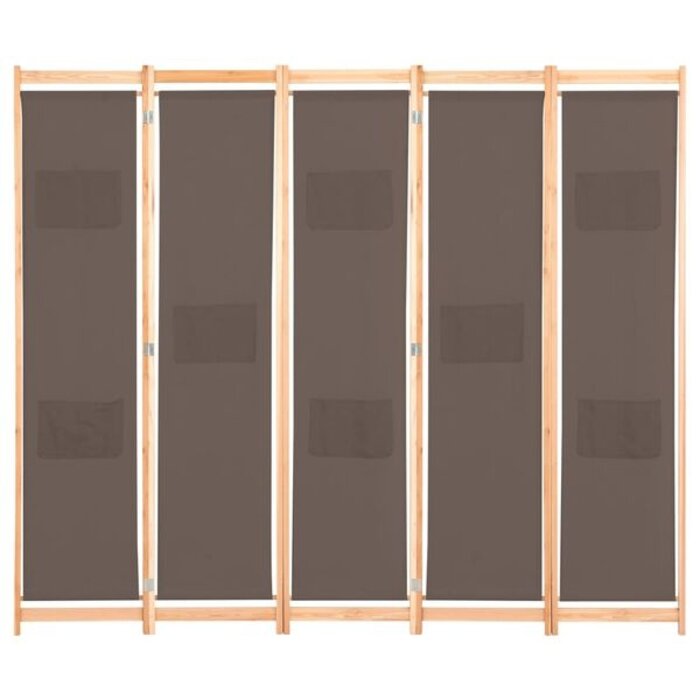 Vidaxl 5-panelowy parawan pokojowy 200x170 cm brązowy - 76% taniej
