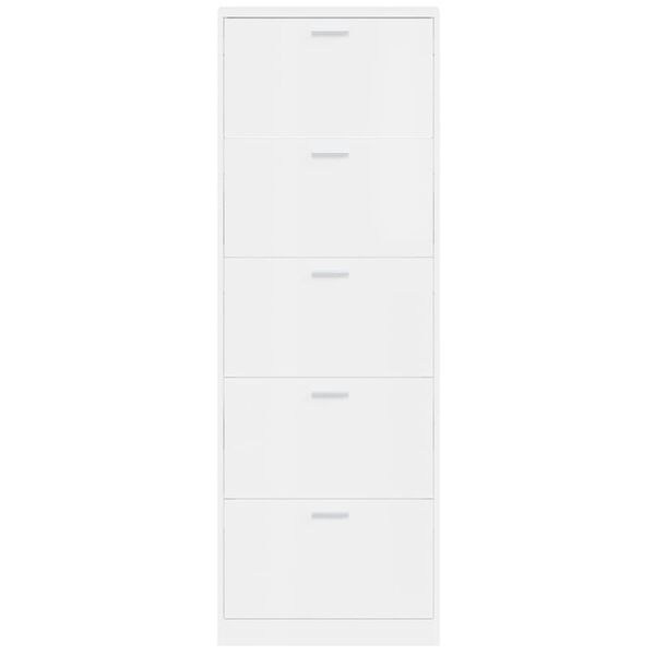 Vidaxl Wąska szafka na buty, biały połysk, 59x17x169 cm - 69% taniej