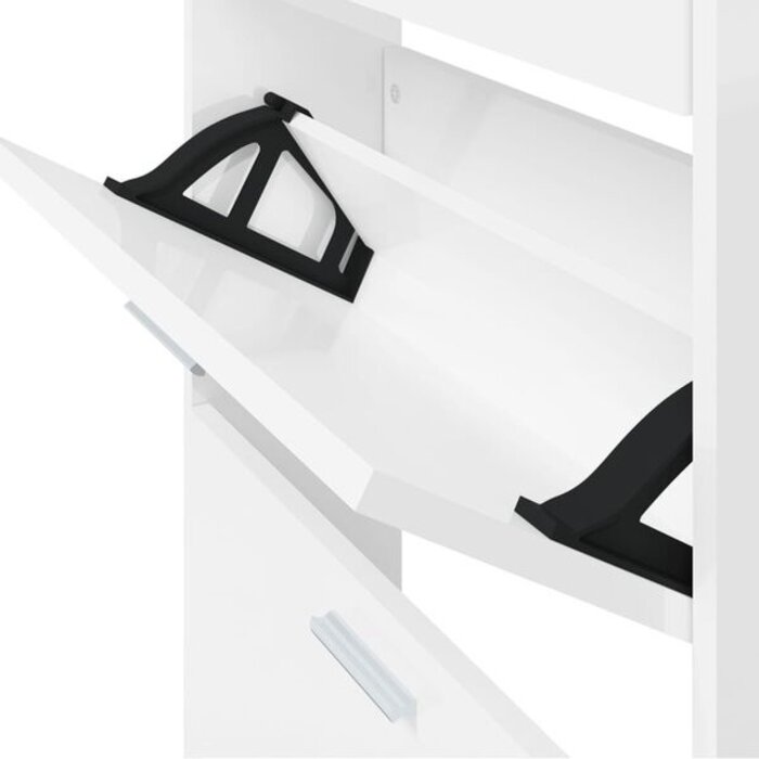 Vidaxl Wąska szafka na buty, biały połysk, 59x17x169 cm - 69% taniej