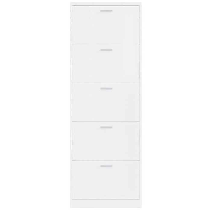 Vidaxl Nowoczesna szafka na buty 59x17x169 cm - Biały Połysk - 25% taniej