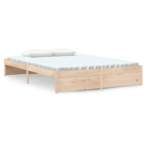 Vidaxl Rama łóżka 140x200 cm z litego drewna - 67% taniej