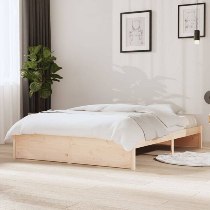 Vidaxl Rama łóżka 140x200 cm z litego drewna - 67% taniej