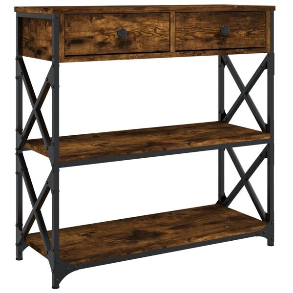 Vidaxl Elegancka konsola dąb wędzony 75x28x75 cm - 76% taniej