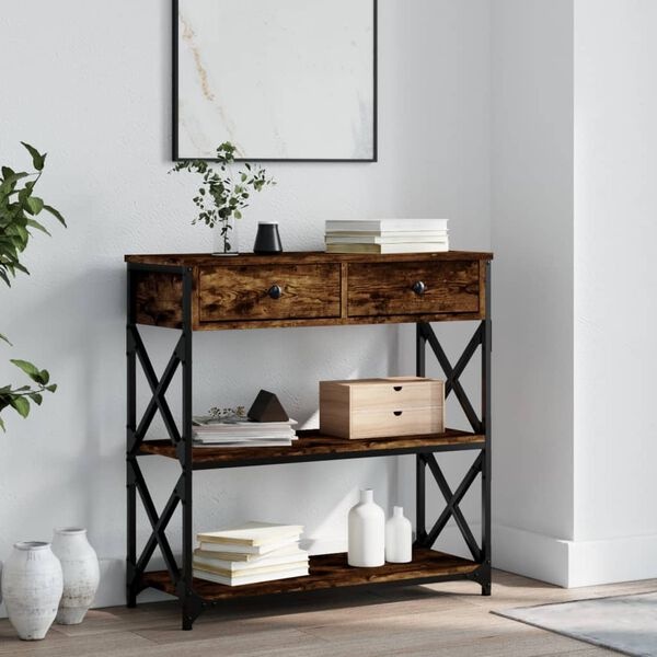 Vidaxl Elegancka konsola dąb wędzony 75x28x75 cm - 76% taniej