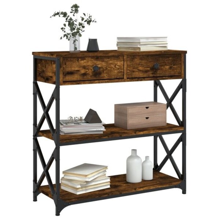 Vidaxl Elegancka konsola dąb wędzony 75x28x75 cm - 76% taniej