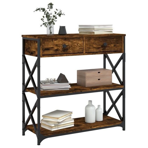 Vidaxl Elegancka konsola dąb wędzony 75x28x75 cm - 76% taniej