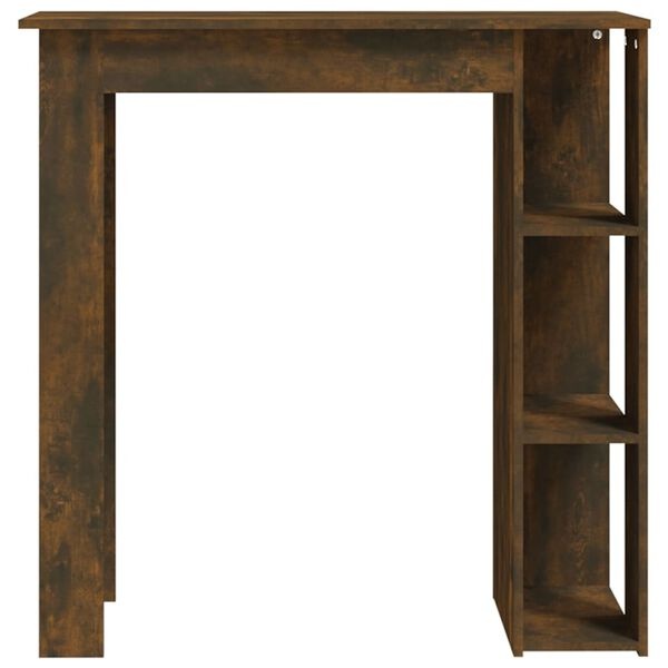 Vidaxl Stół barowy z półkami dąb wędzony 102x50x103,5 cm - 74% taniej