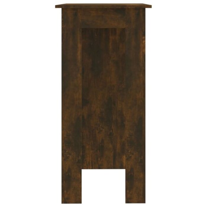 Vidaxl Stół barowy z półkami dąb wędzony 102x50x103,5 cm - 74% taniej