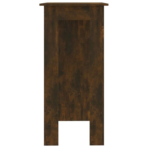 Vidaxl Stół barowy z półkami dąb wędzony 102x50x103,5 cm - 74% taniej