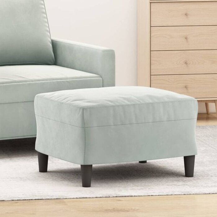 Vidaxl Podnóżek welurowy 60x50x41 cm jasnoszary - 68% taniej
