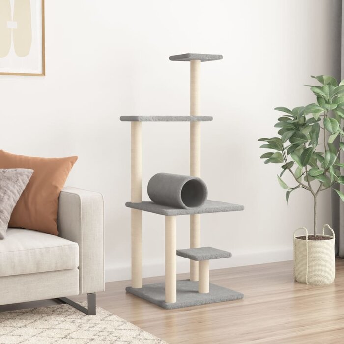 Vidaxl Drapak dla kota 136 cm jasnoszary - 68% taniej
