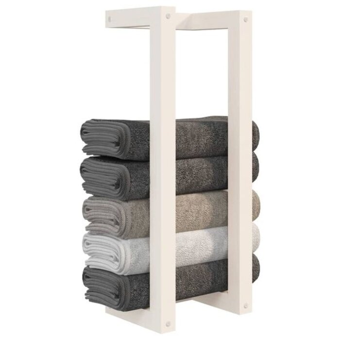 Vidaxl Biały wieszak na ręczniki z drewna sosnowego 23x60cm - 50% taniej