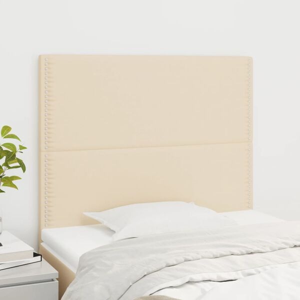Vidaxl Zestaw 2 zagłówków do łóżka kremowe 100x88 cm - 73% taniej