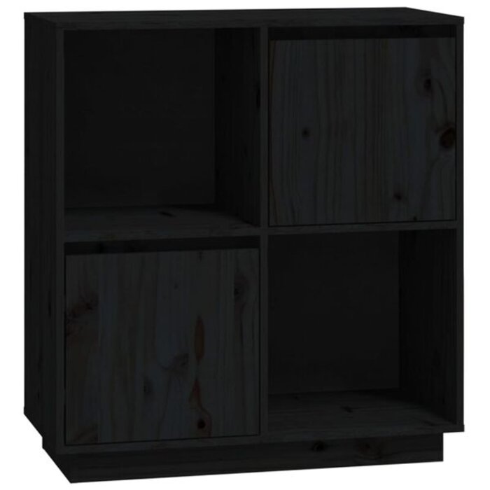 Vidaxl Czarna komoda z litego drewna sosnowego 74x35x80 cm - 84% taniej