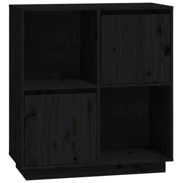 Vidaxl Czarna komoda z litego drewna sosnowego 74x35x80 cm - 84% taniej