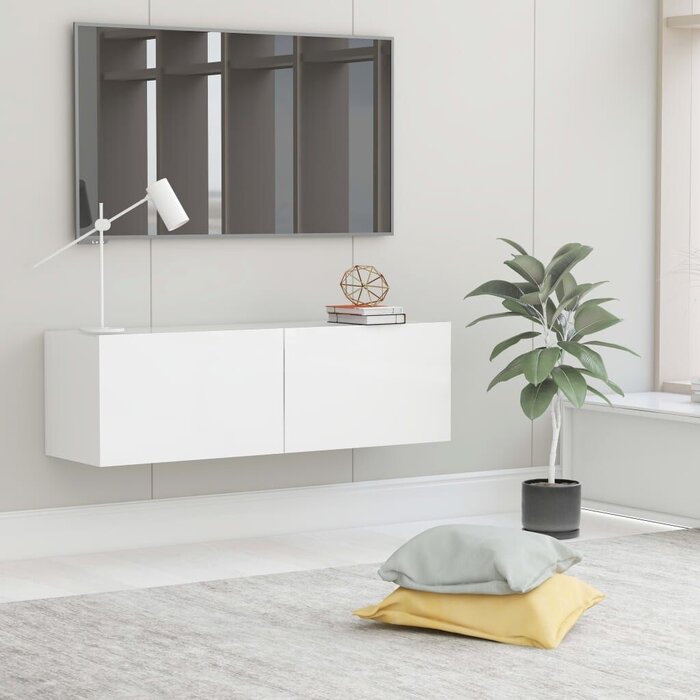 Vidaxl Nowoczesna szafka RTV wisząca 100x30 cm biała - 73% taniej