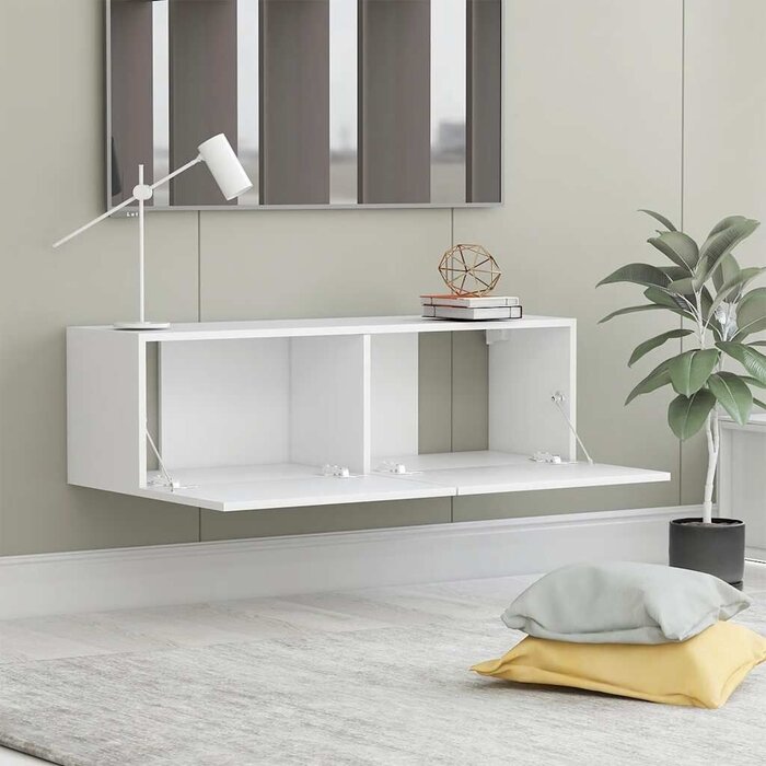 Vidaxl Nowoczesna szafka RTV wisząca 100x30 cm biała - 73% taniej