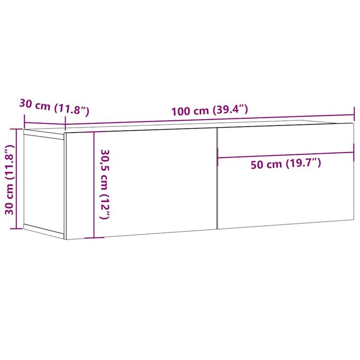 Vidaxl Nowoczesna szafka RTV wisząca 100x30 cm biała - 73% taniej
